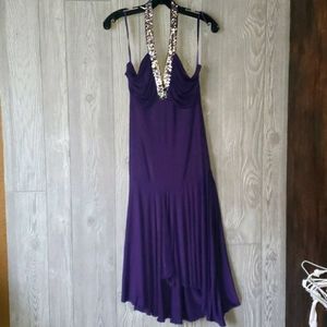 Flowy purple cocktail dress